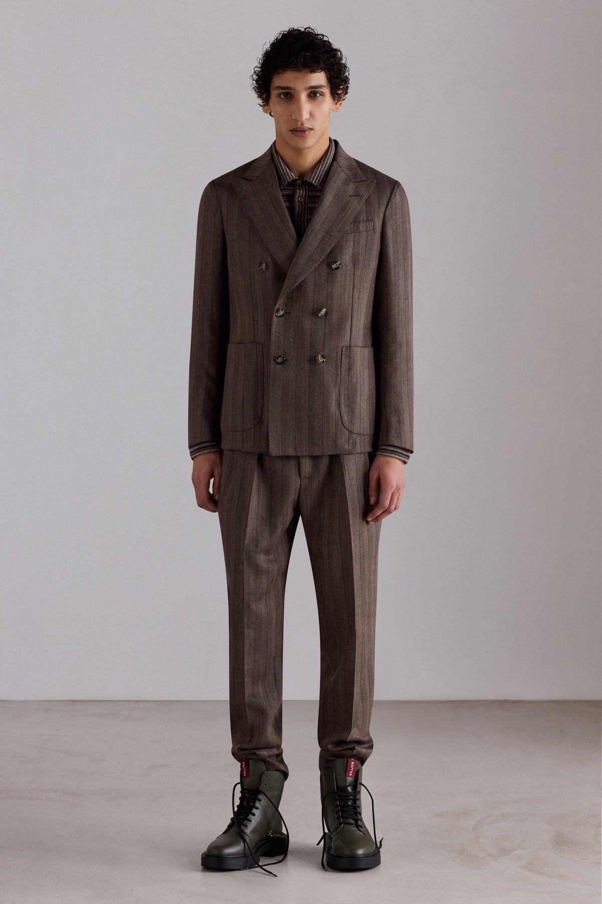 Double-Pleat Wool Tailored Trousers