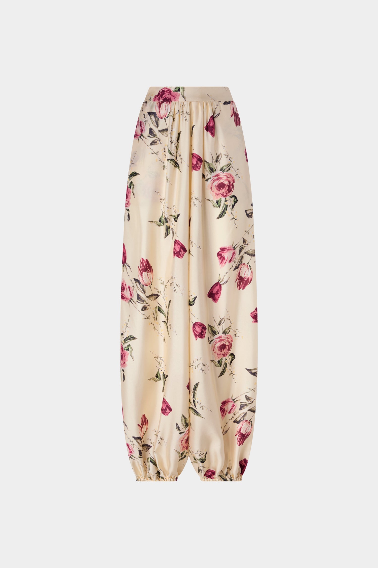 Rose and Tulip Silk Harem Pants