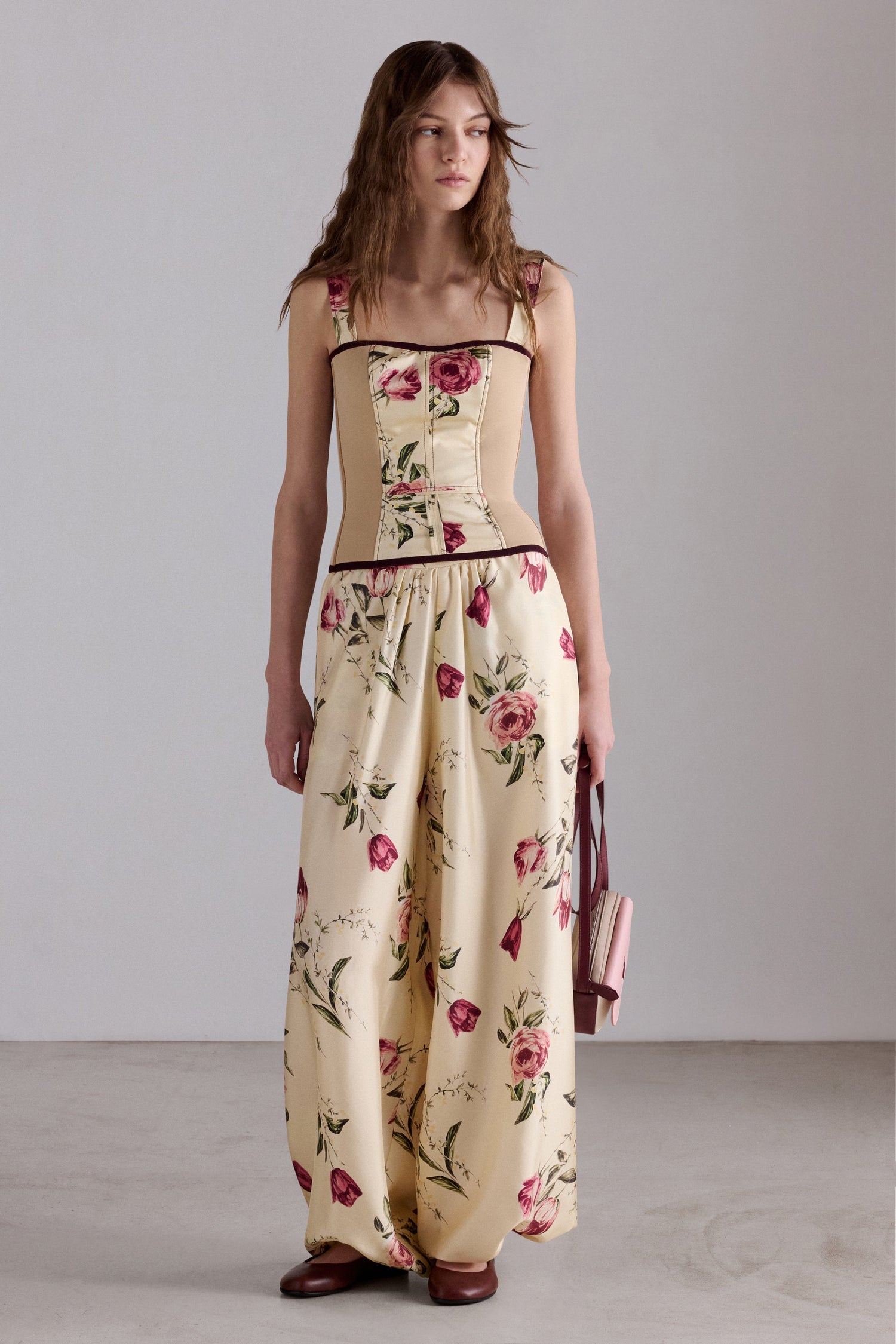 Rose and Tulip Silk Harem Pants