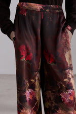 Painterly Rose Silk Pants