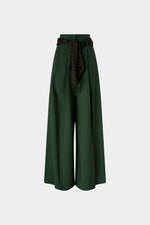 Virgin Wool Trousers with Scarf