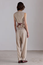 Balloon Trousers with Contrast Piping