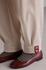 Balloon Trousers with Contrast Piping