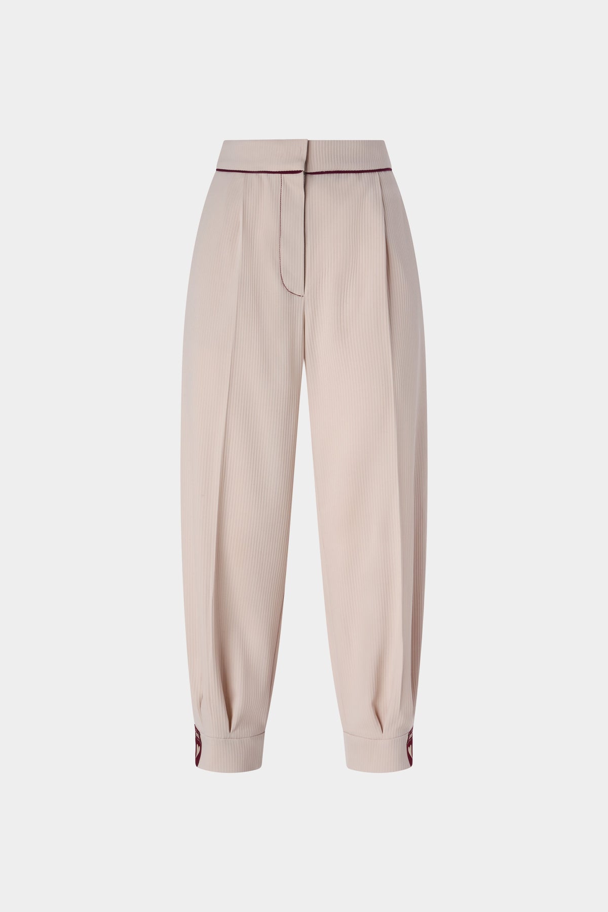 Balloon Trousers with Contrast Piping