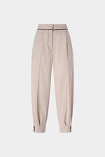 Balloon Trousers with Contrast Piping