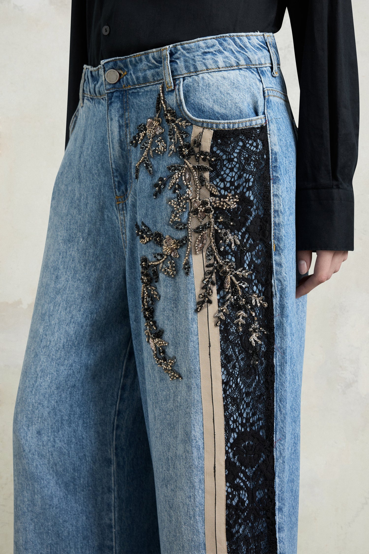 Embellished Palazzo Jeans