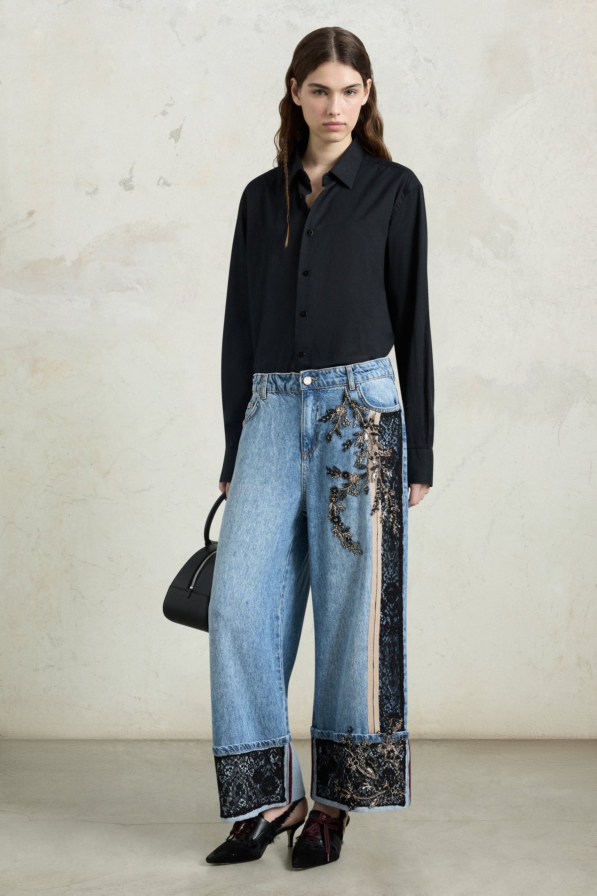 Embellished Palazzo Jeans