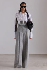 Bustier-Waist Wide-Leg Trousers