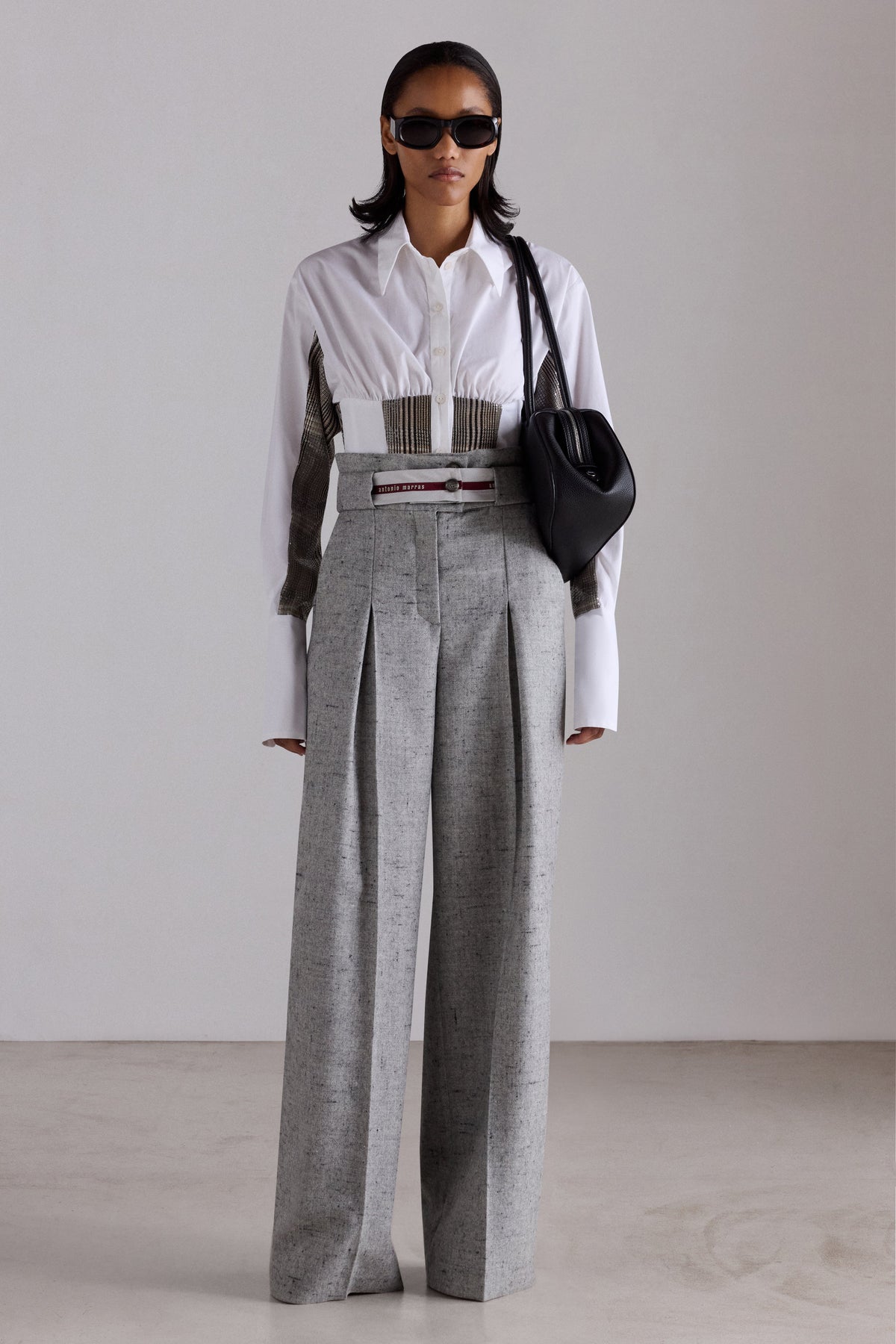 Bustier-Waist Wide-Leg Trousers