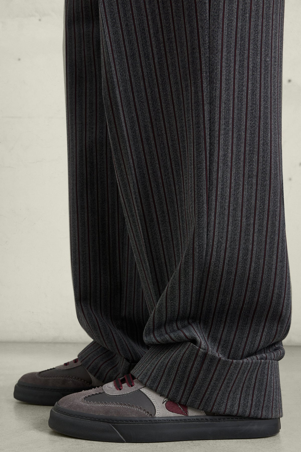 Wide-leg Pinstripe Trousers