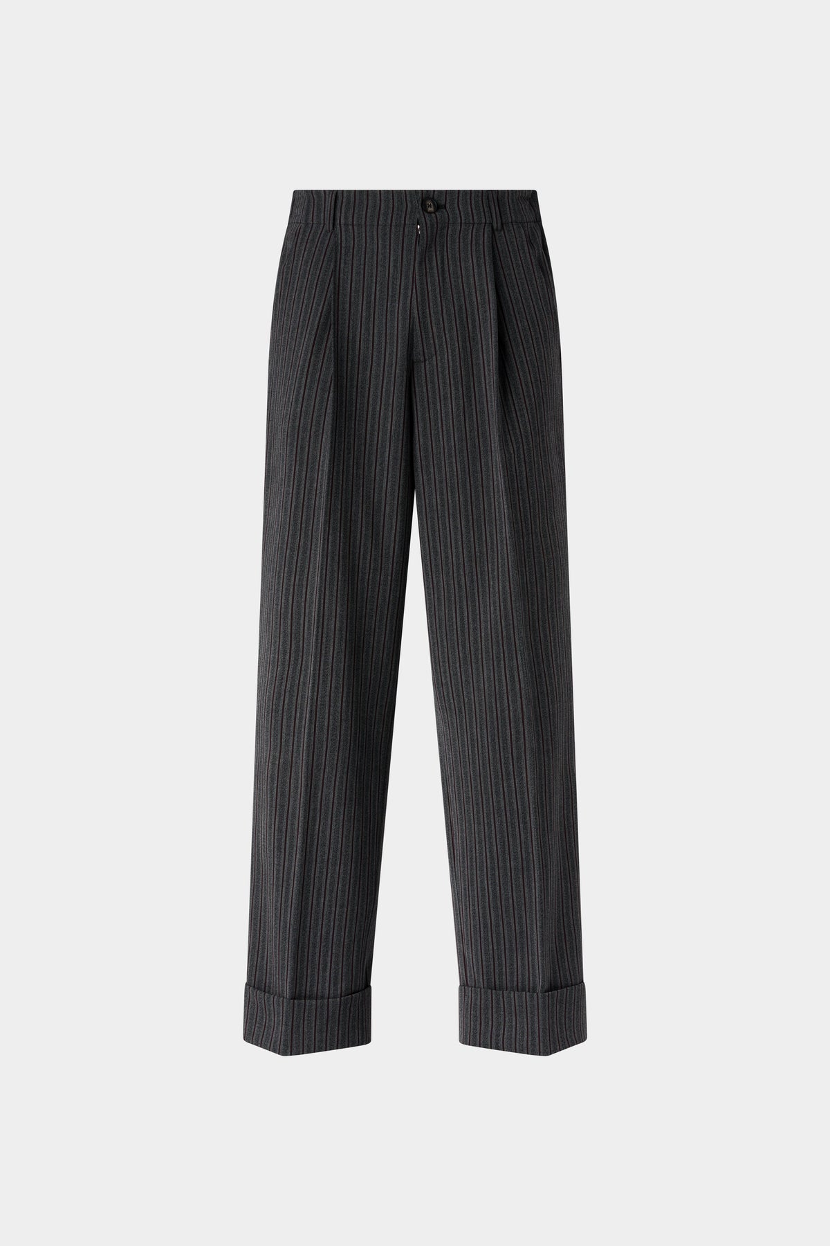 Wide-leg Pinstripe Trousers