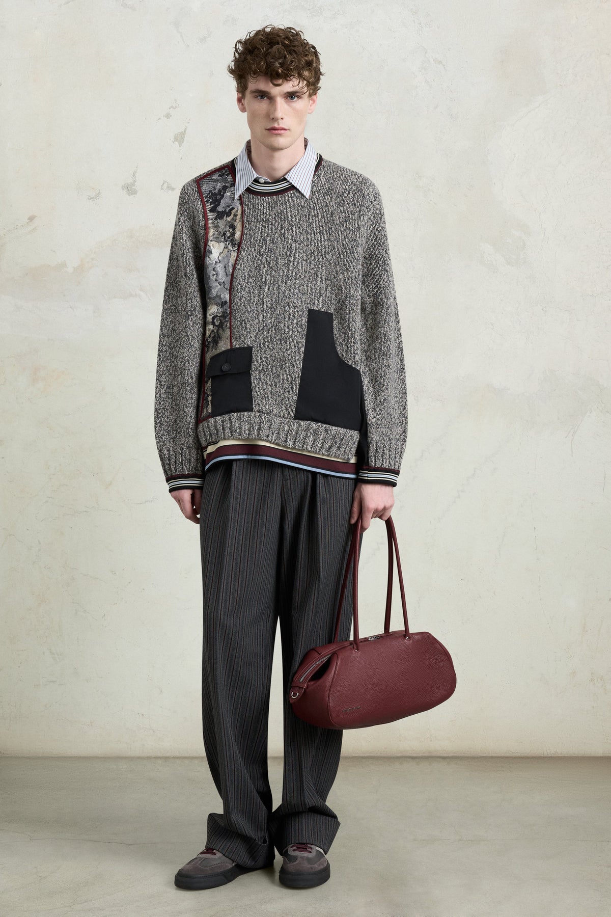 Wide-leg Pinstripe Trousers