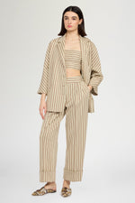 Striped Straight-Leg Pants