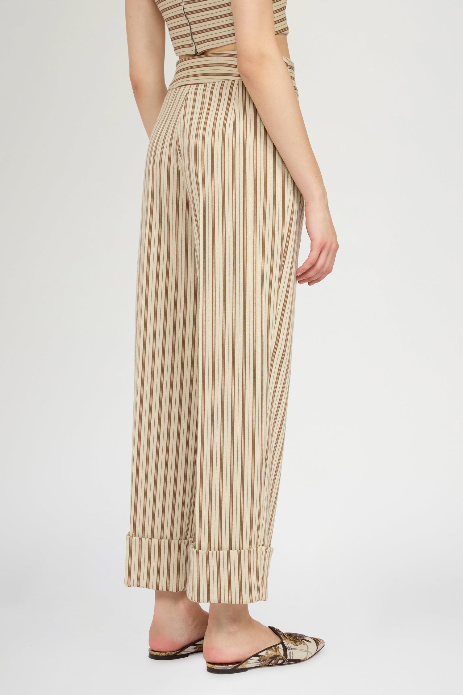 Striped Straight-Leg Pants