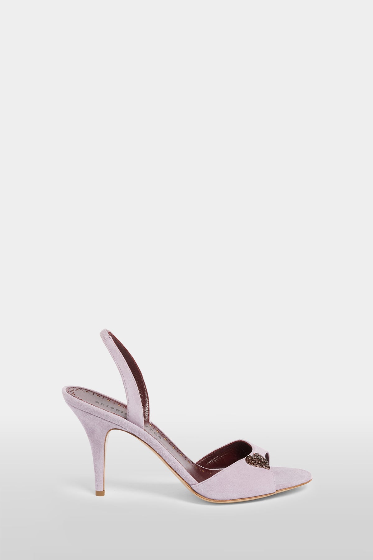 Heeled Sandals with Heart-Shaped Jewel