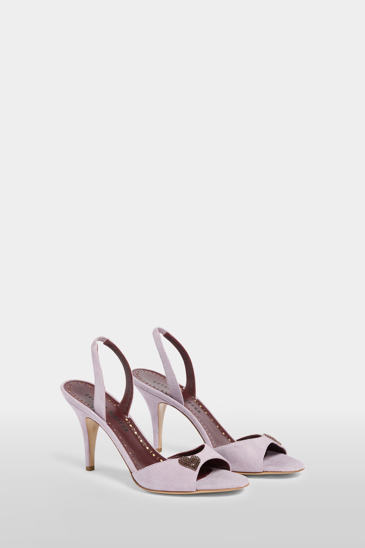 Heeled Sandals with Heart-Shaped Jewel