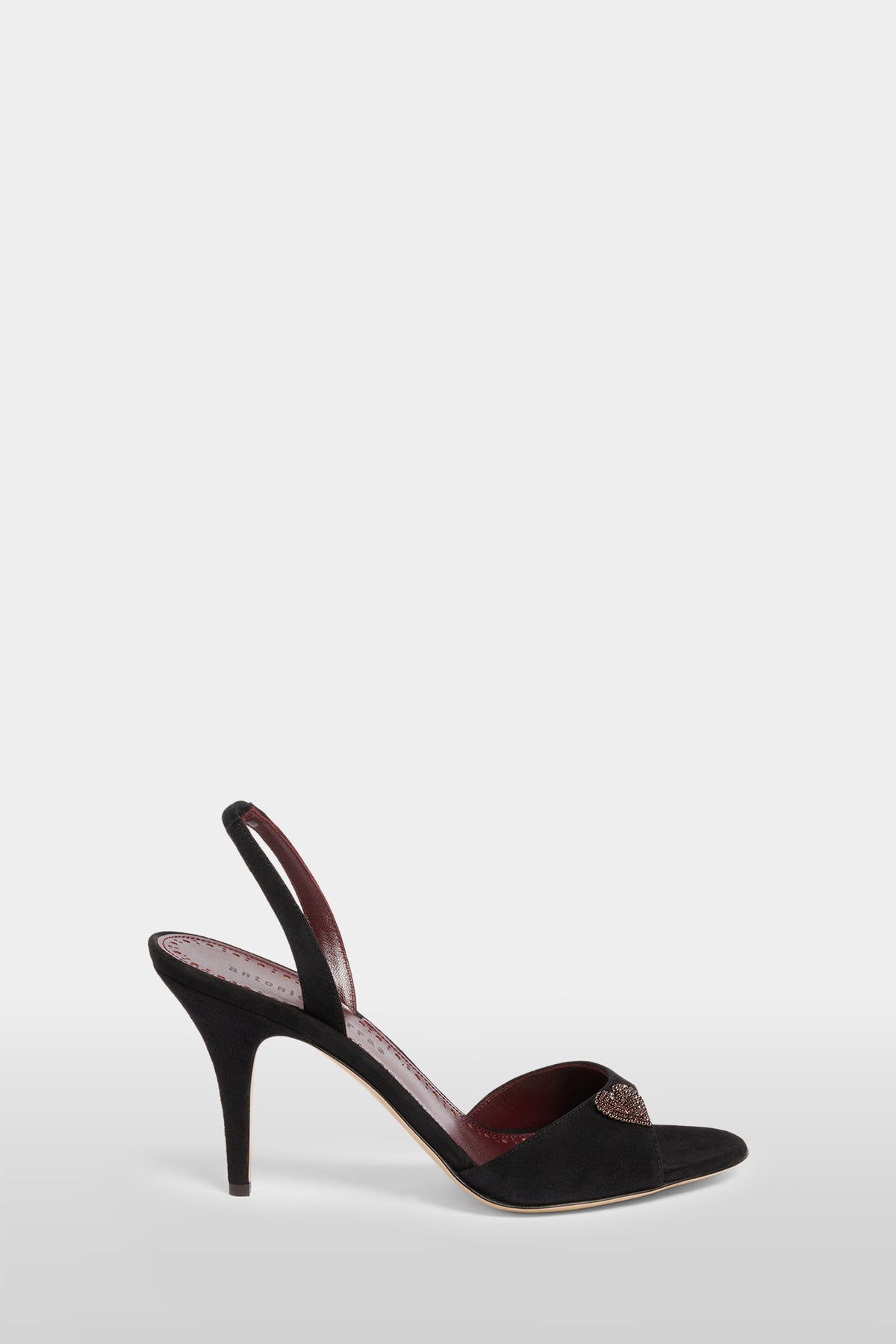 Heeled Sandals with Heart-Shaped Jewel