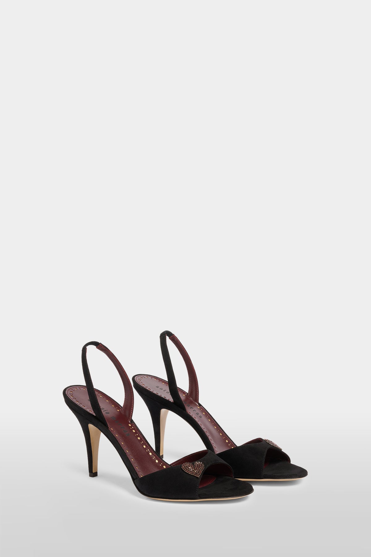 Heeled Sandals with Heart-Shaped Jewel