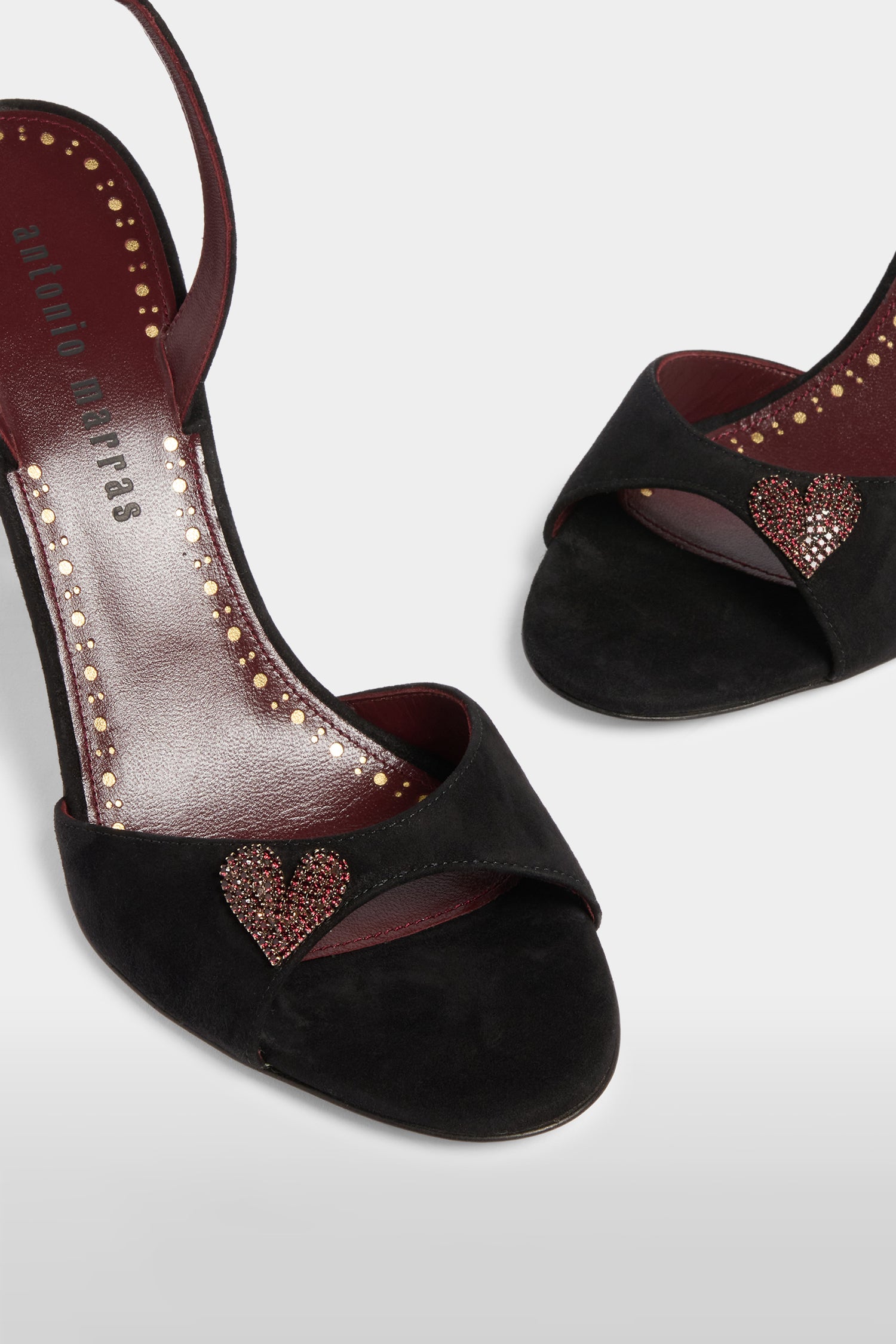 Heeled Sandals with Heart-Shaped Jewel