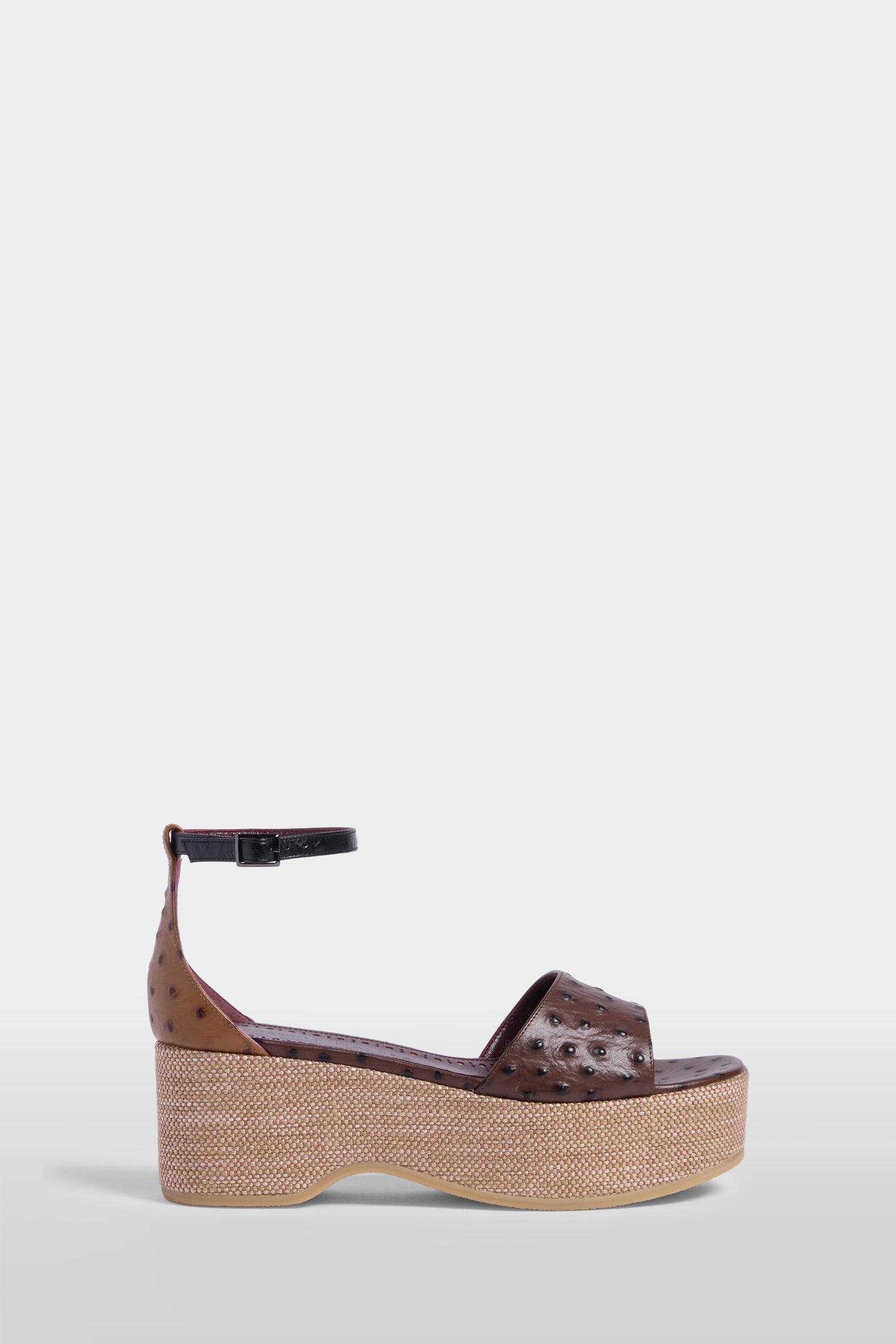 Platform Sandal Textured Leather