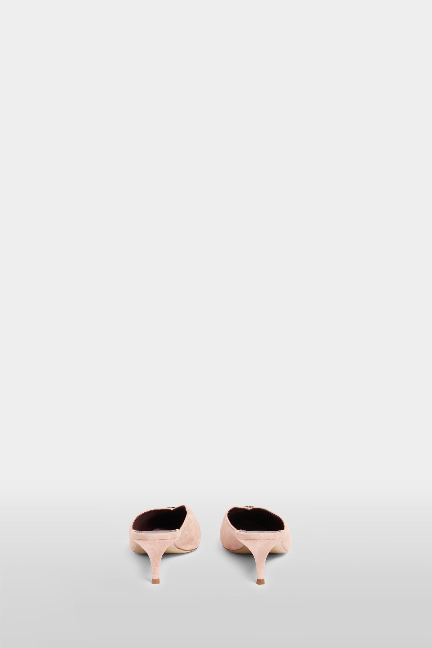 Heeled Suede Heart Mules