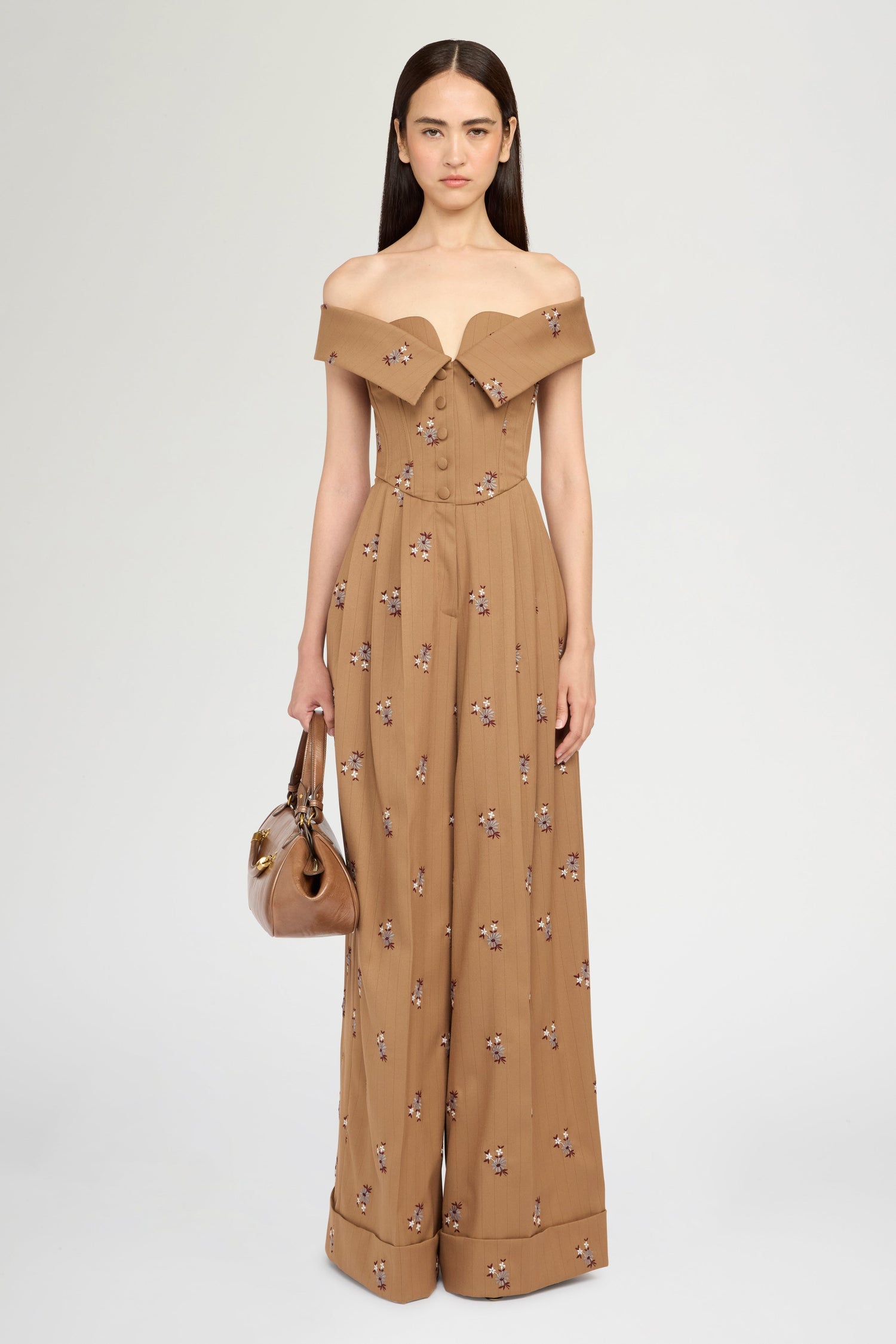 Corset Bodice Wide-Leg Jumpsuit